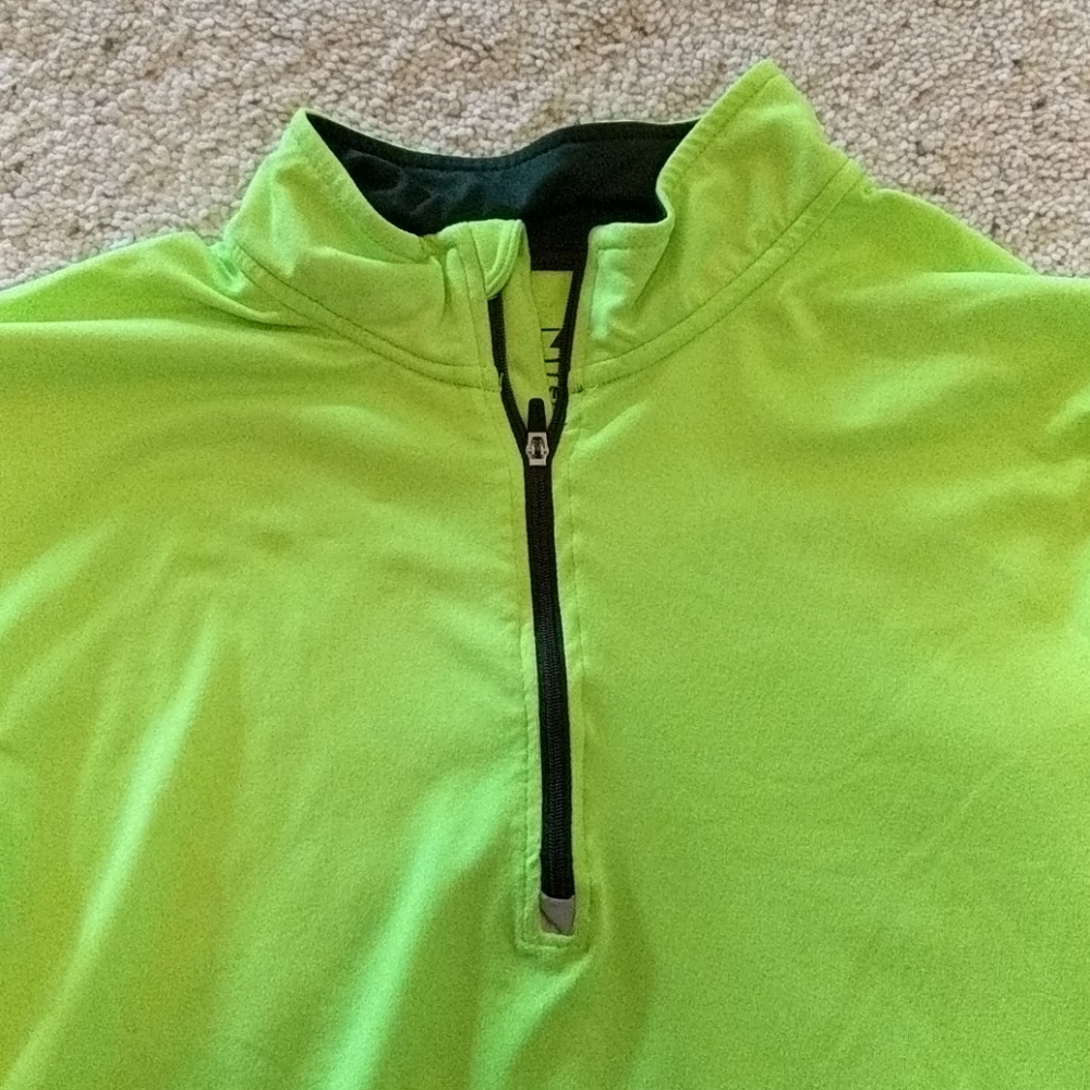 Neon Green Running Quarter Zip Up - Picture 2 of 3